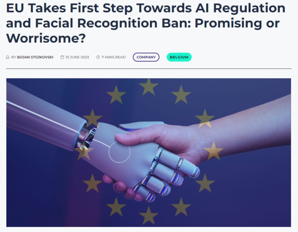 유럽연합(EU)은 세계 최초로 AI 규제법(A.I. Act) ) 도입을 위한 최종 협상에 돌입한다. 유럽의회는 14일(현지시간) 본회의 표결에서 EU 전역에서 AI를 규제하기 위한 법안 협상안이 가결됐다고 밝혔다. : THE RECURSIVE