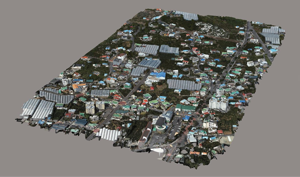 2024년 서귀포시 지적재조사지구(토평1차지구) 3D 입체모델. 자료 : 서귀포시